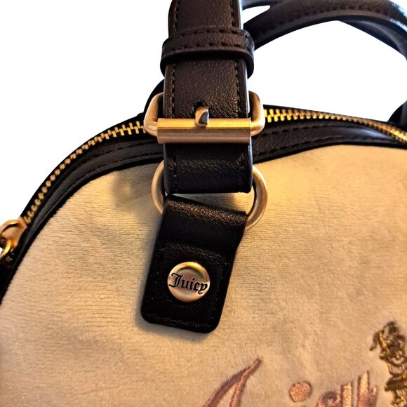 Juicy Couture the Key to Juicy Dome Satchel Crossbody White Brown NWT - Picture 5 of 16